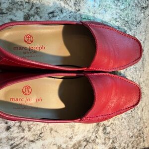 Red Marc Joseph loafers.  Red leather in size 12.  Soft leather. Worn one time.